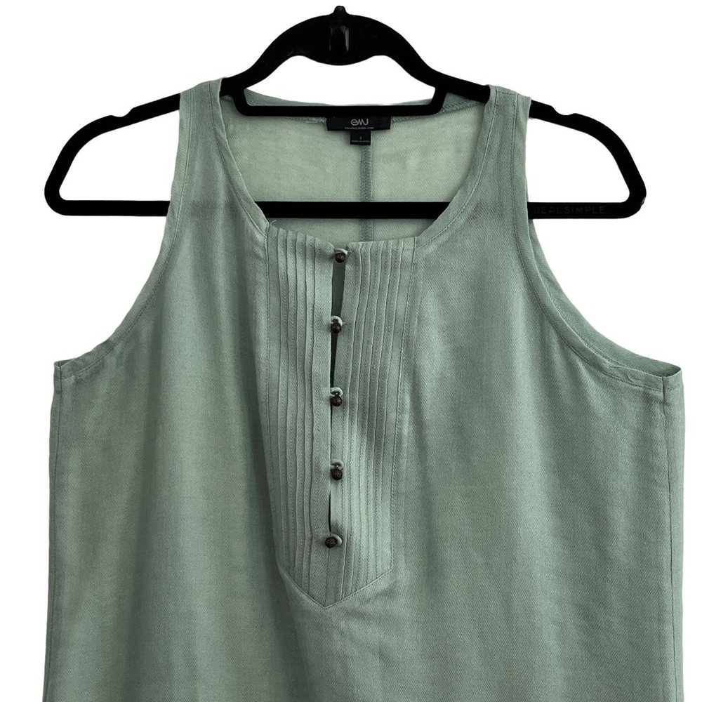 Emu Australia Green Maxi Dress Size Small Wool Silk Blend Semi-Sheer Side Slits - Picture 2 of 8